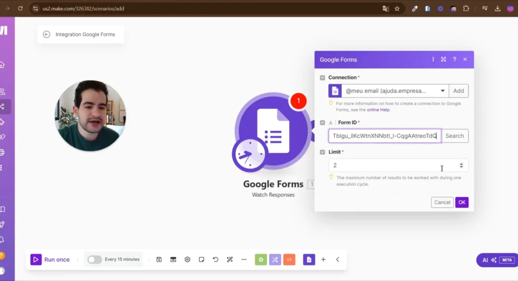Configurando o Google Forms