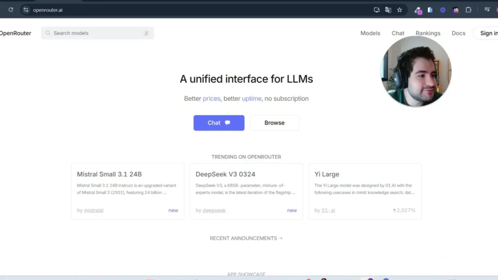 Interface do OpenRouter