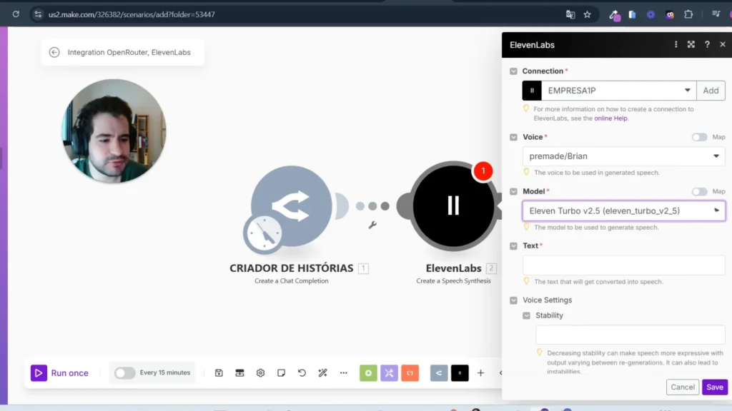 Configuração do Eleven Labs