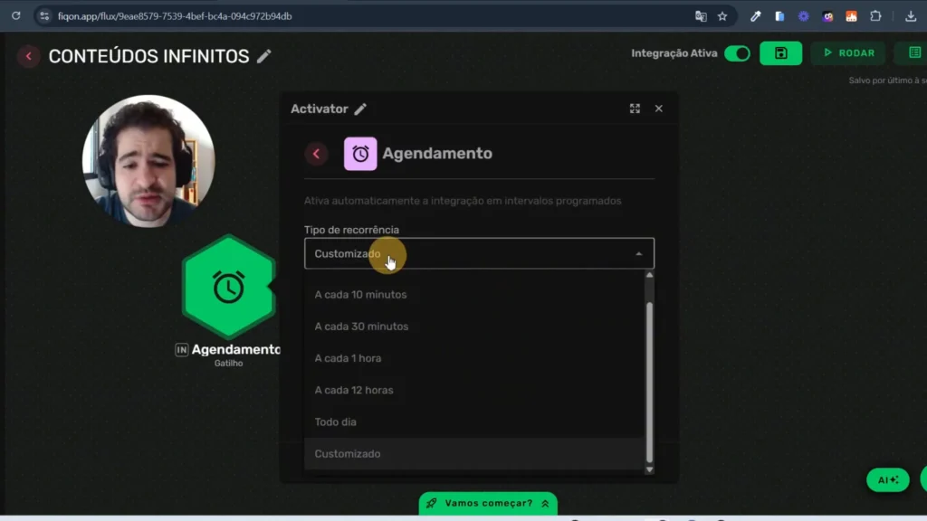 Configuração do agendamento na FiqOn
