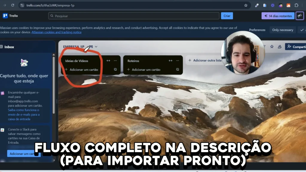 Estrutura de listas no Trello