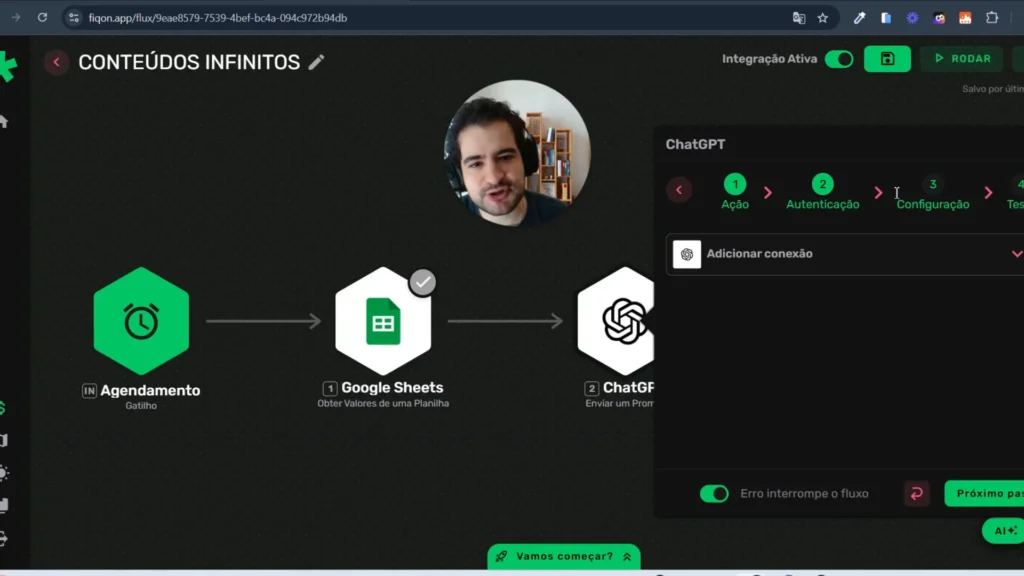 Conexão com inteligência artificial na FiqOn