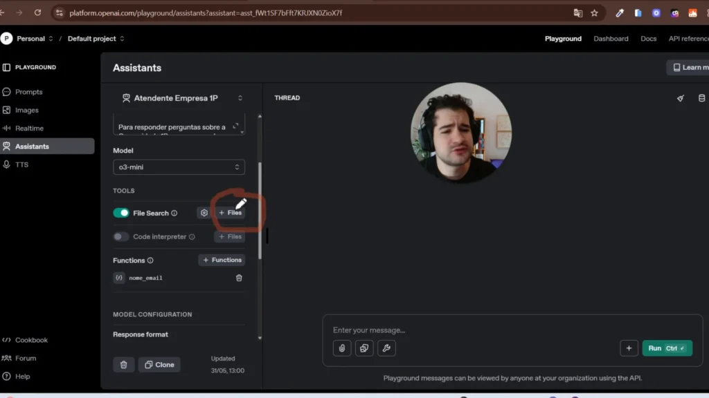 Configuração do chatbot na plataforma FiqOn com OpenAI