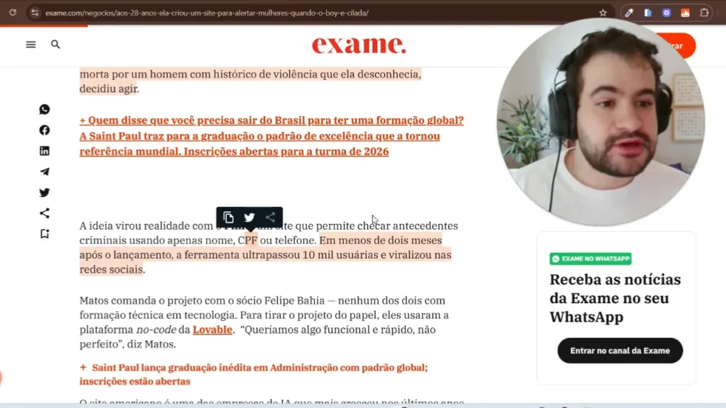 Consulta de antecedentes integrada ao lovable