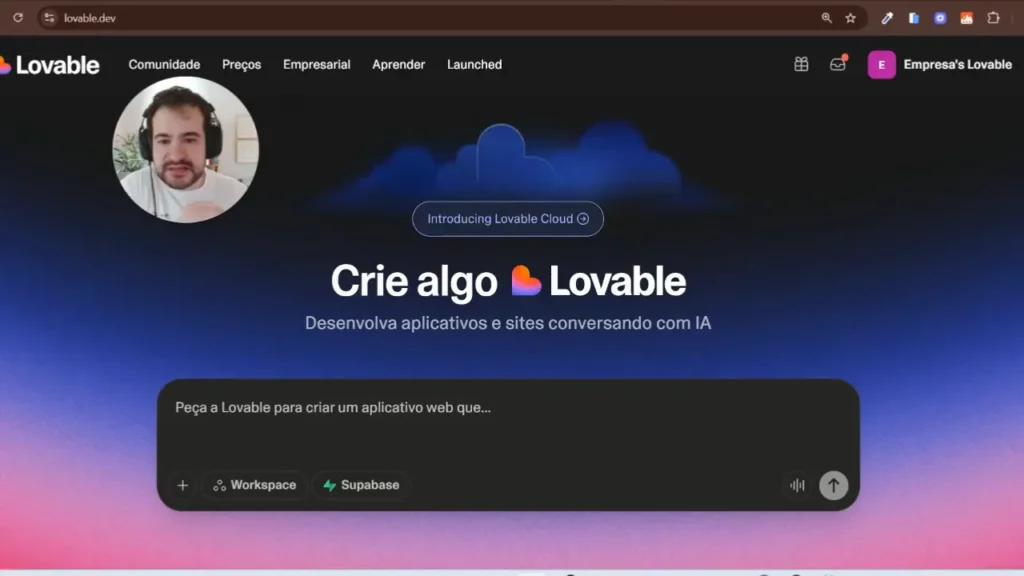 Interface do projeto com seleção de componentes para economizar créditos