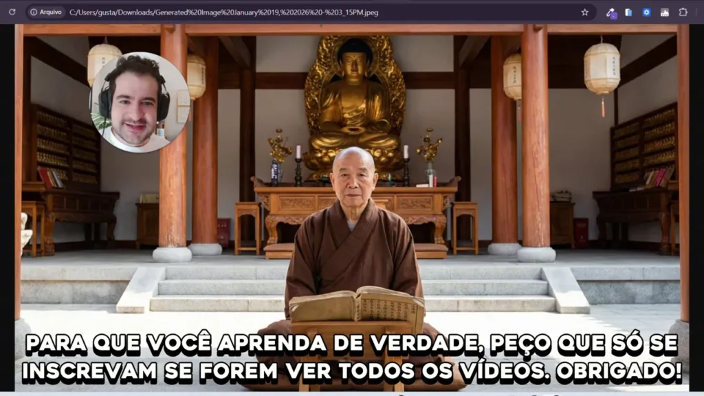 monge gerado em templo como imagem de referência