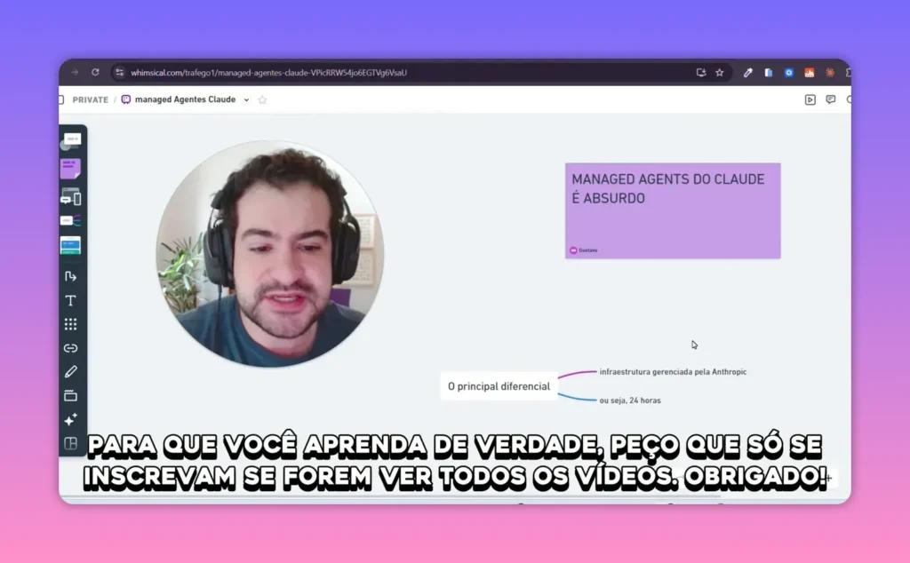 Infogr&aacute;fico do v&iacute;deo destacando a infraestrutura gerenciada pela Anthropic como principal diferen&ccedil;a dos Agentes Gerenciados do Claude