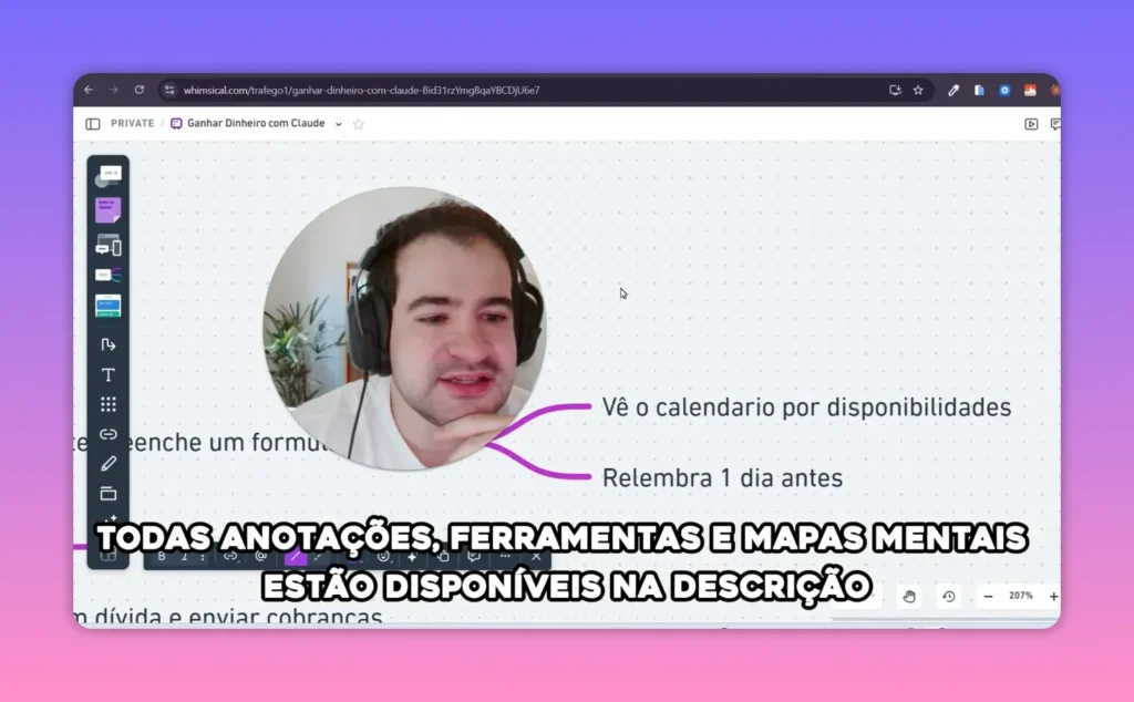 Sistema de agendamento com lembretes: etapa de disponibilidade e lembretes antes da consulta mostrada em tela no Claude