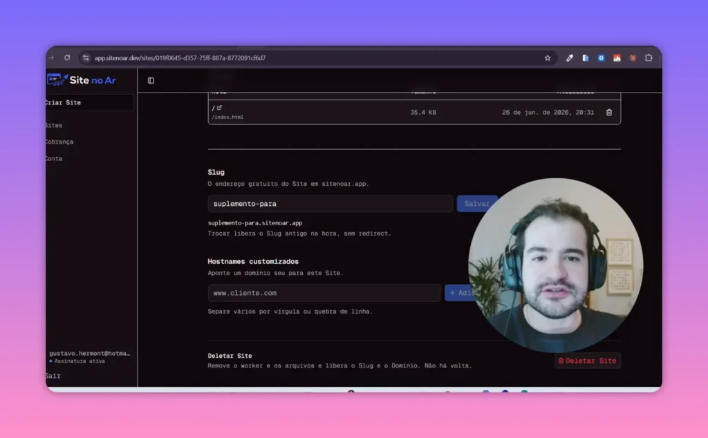 Painel da Hostinger com guia de dom&iacute;nio e instru&ccedil;&otilde;es de configura&ccedil;&atilde;o DNS
