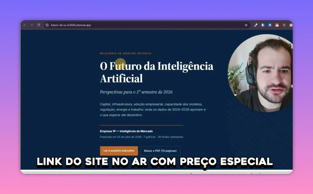 Página publicada com o título O Futuro da Inteligência Artificial e botão de download